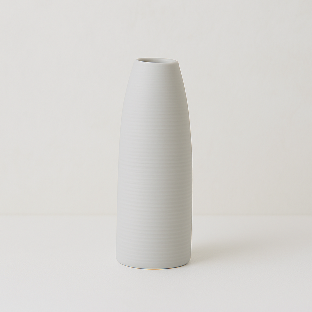 Vaas "Noa" – Minimalistisch Keramiek in Mat Wit