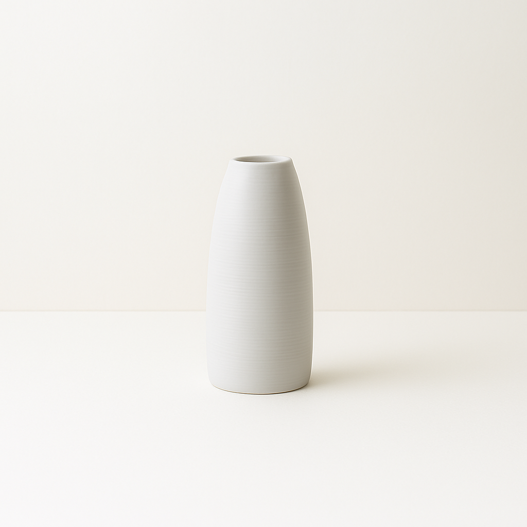 Vaas "Noa" – Minimalistisch Keramiek in Mat Wit