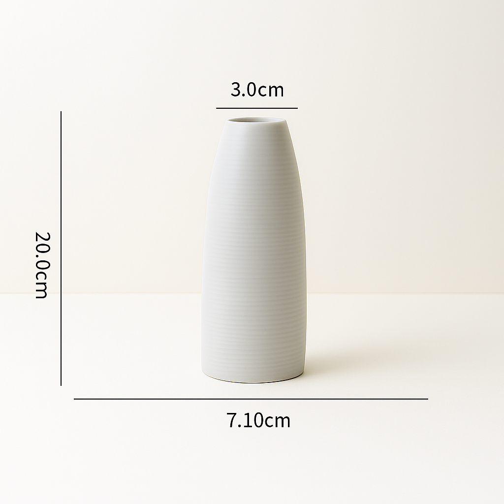 Vaas "Noa" – Minimalistisch Keramiek in Mat Wit